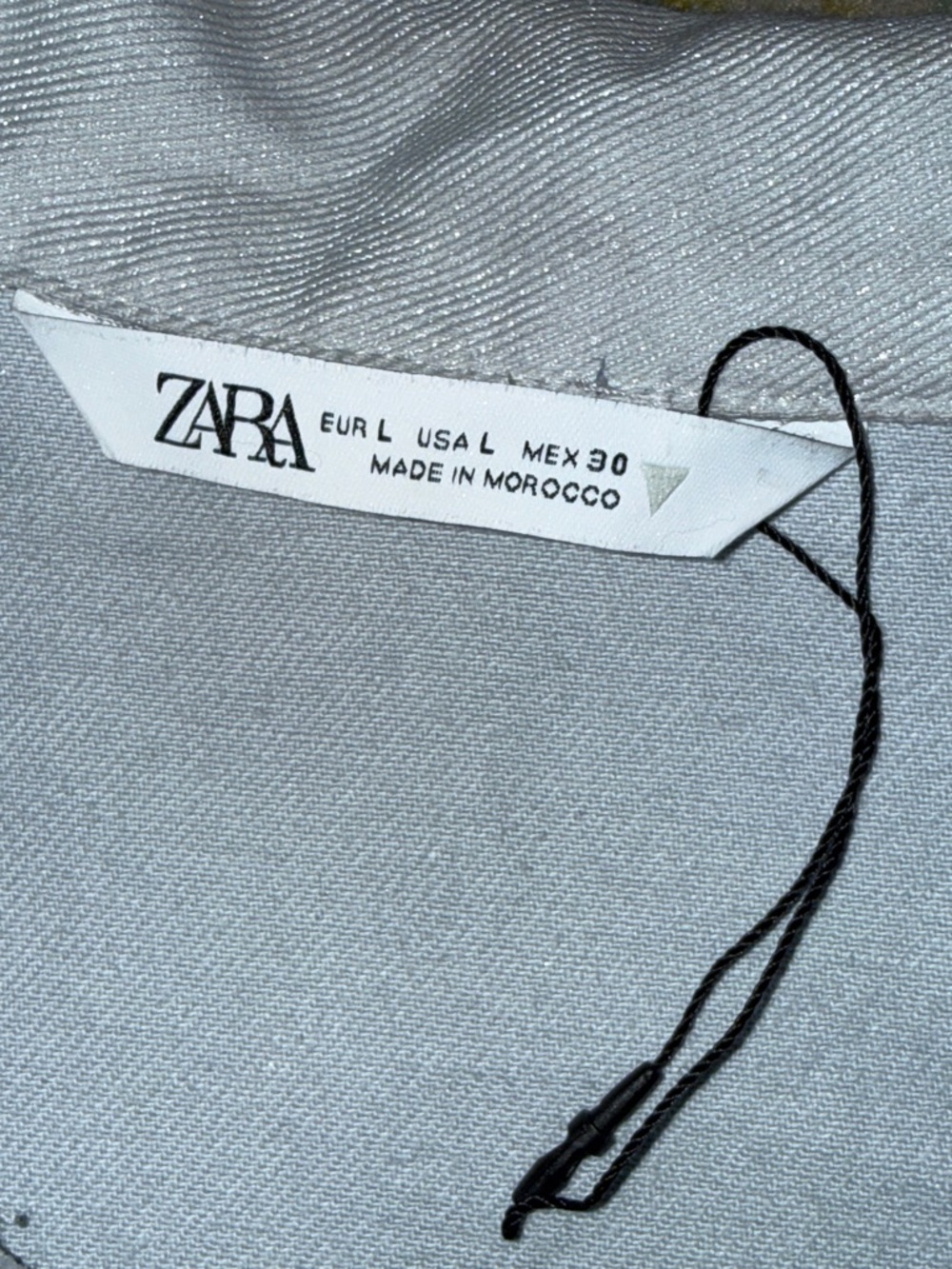 Zara White Short-Sleeve Romper metallic shimmer blueish grey - Picture 3 of 6